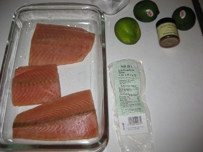 ingredients for ancho-lime salmon