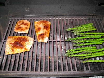 salmon on grill